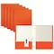 Better Office Products 2 Pocket Paper Folders Portfolio W/Prongs, Matte Texture, Letter Size, Orange, 50PK 84217 - alternate 1